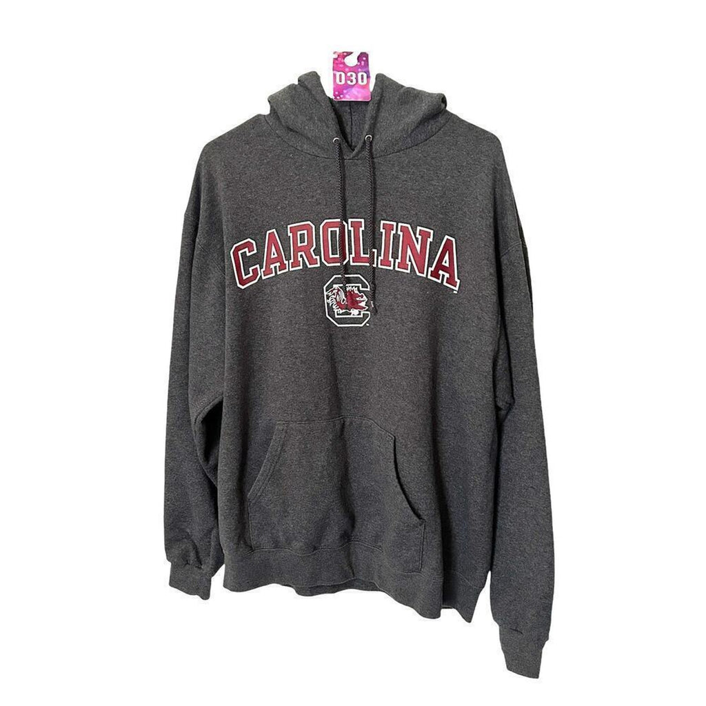 Champion Carolina Fleece Pullover Hoodie Sweatshirt Sz. L Gray Football