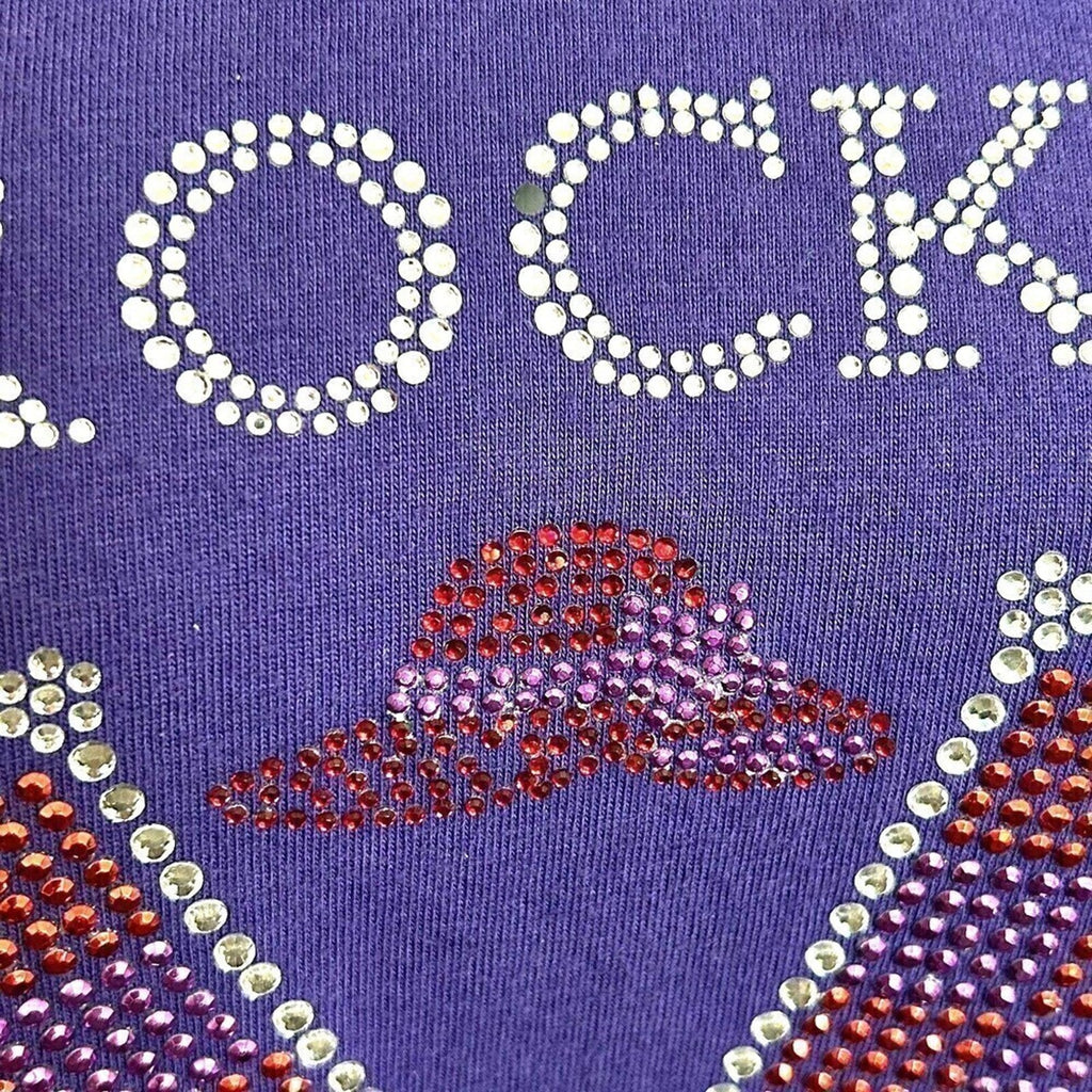 Red Hat Ladies Society  Rock T-Shirt Size 2X Rhinestone Graphic w/Flag #K1297