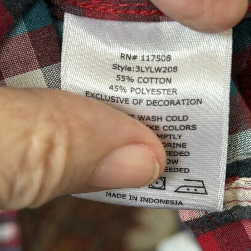 Levis Mens Modern Shirt Size Large, Pearl Snap Long Sleeve Plaid #G1226