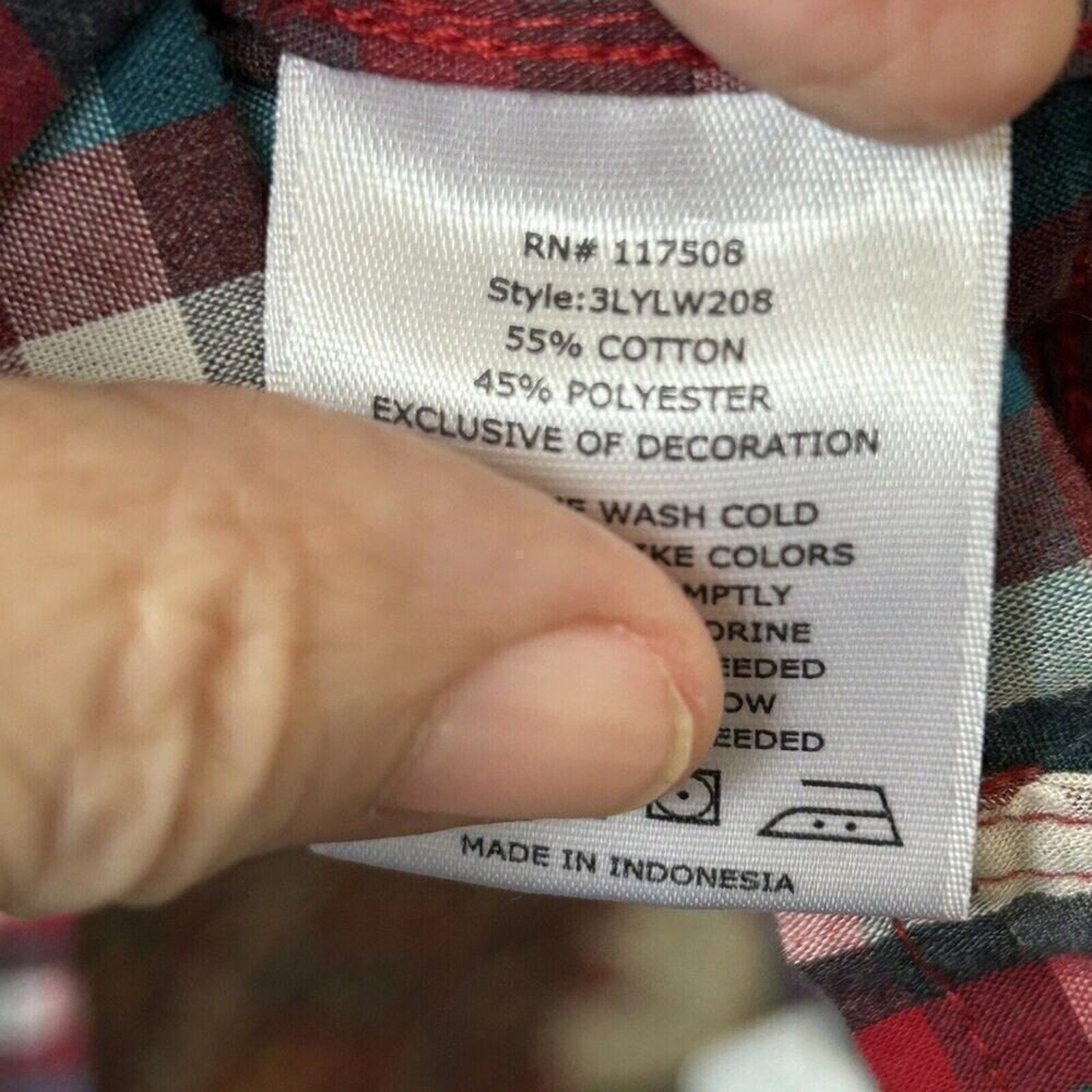 Levis Mens Modern Shirt Size Large, Pearl Snap Long Sleeve Plaid #G1226