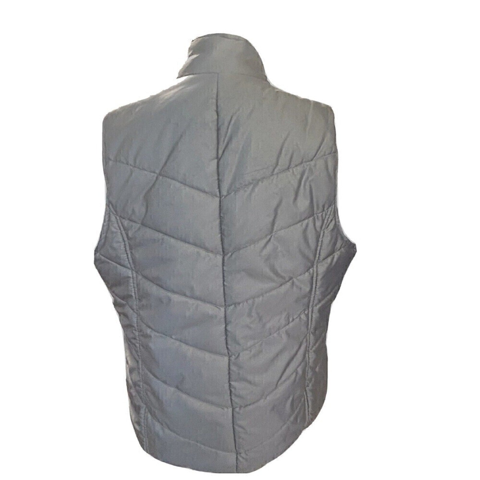 Kim Rogers, Curvy Women's Puffer Vest, Gray, Nylon/Poly Blend, Size: XL, #1181