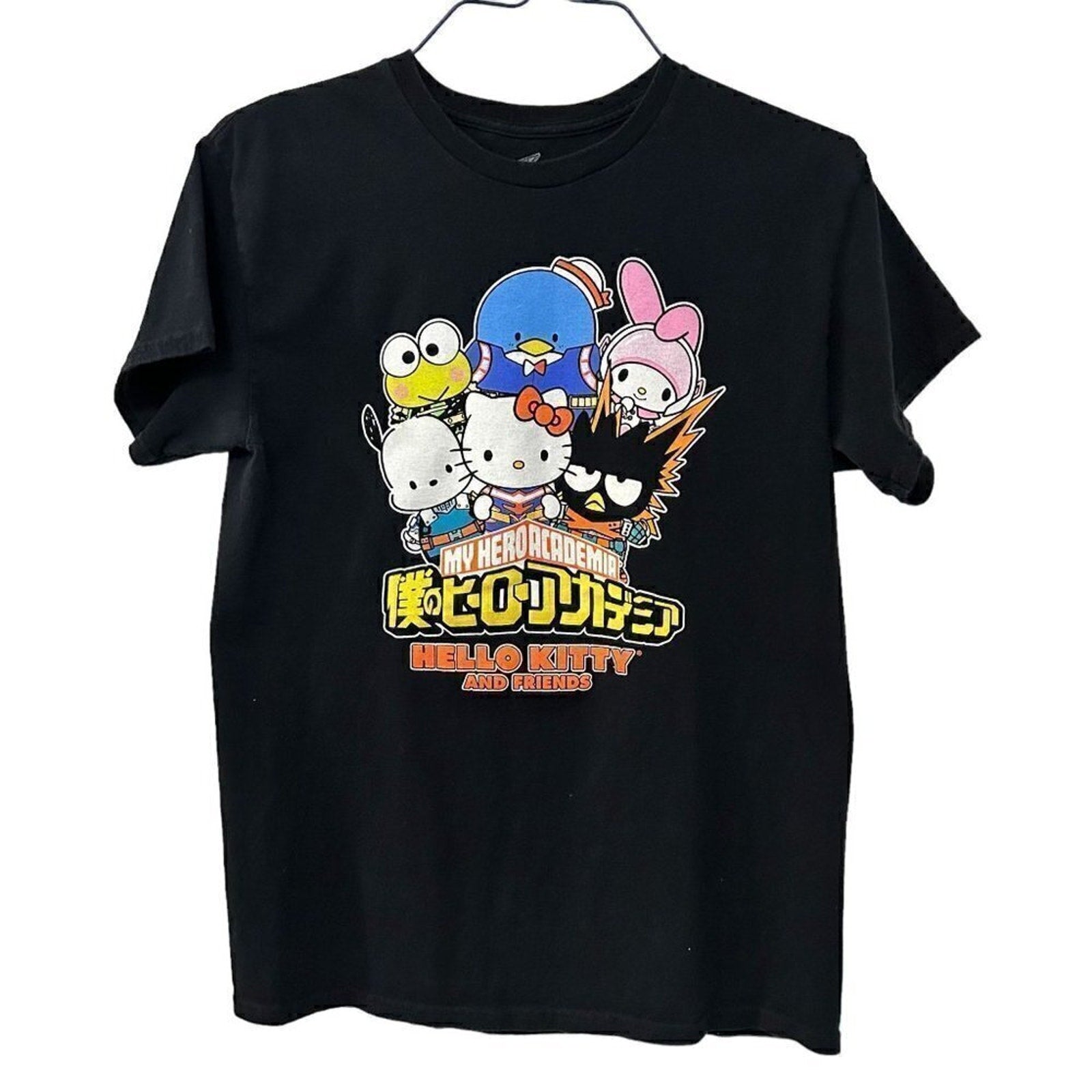 Pre-owned Hello Kitty & Friends T-Shirt Size Medium Blk My Hero Academia #O1418