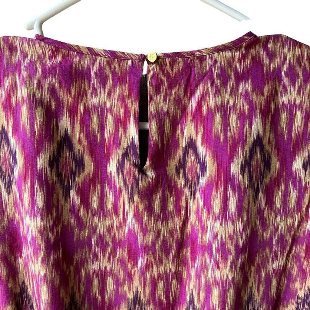 Lauren Ralph Lauren geometric midi sleeveless dress fully lined purple #H007