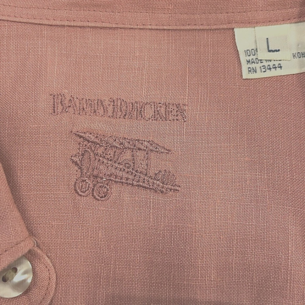 Barry Bricken Men's Short Sleeve Linen Shirt, Button Up Size Large Beachy #F1232