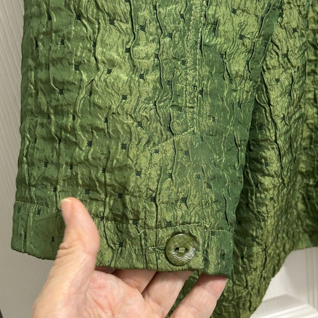 Erin London Green Women's Jacket Size 1X 3/4 Sleeve Erin Euc St. Patrick's Day