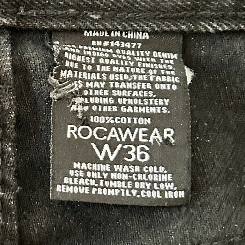 Vintage Rocawear Jeans Men's 36"x31" Black Baggy Wide Leg Skate Fit Y2K #J3-1523