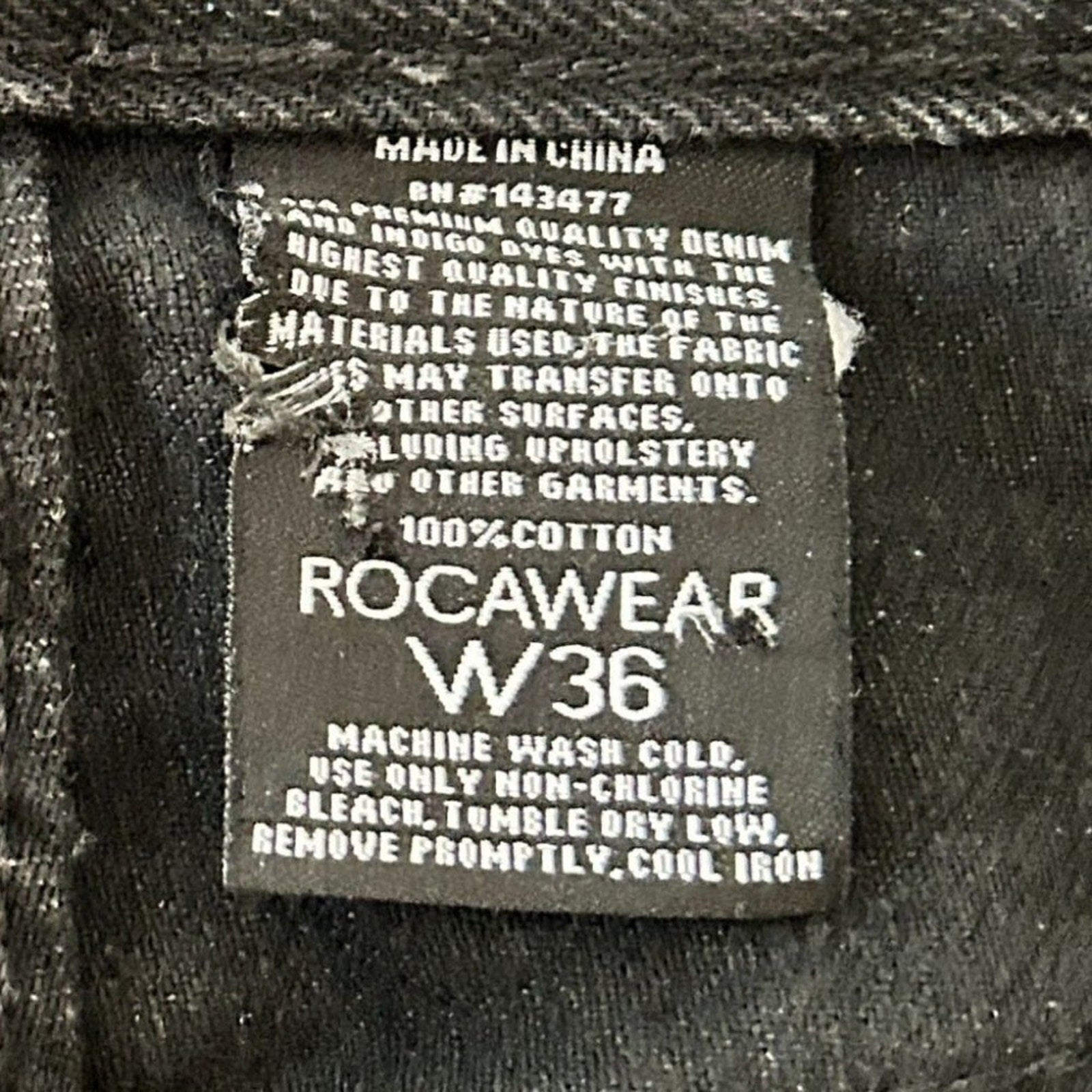 Vintage Rocawear Jeans Men's 36"x31" Black Baggy Wide Leg Skate Fit Y2K #J3-1523