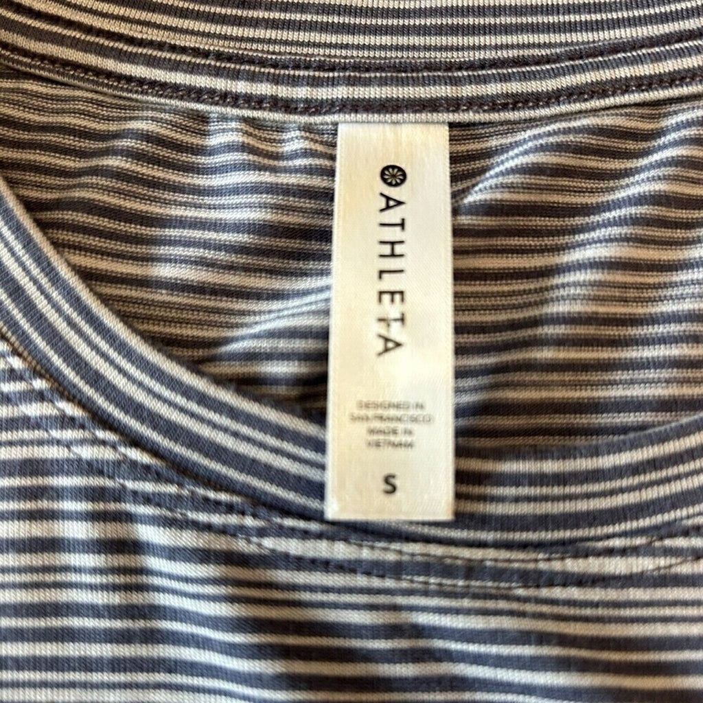 Athleta Women’s Cloudlight Tank Top S – Blue Gray Striped #A1211