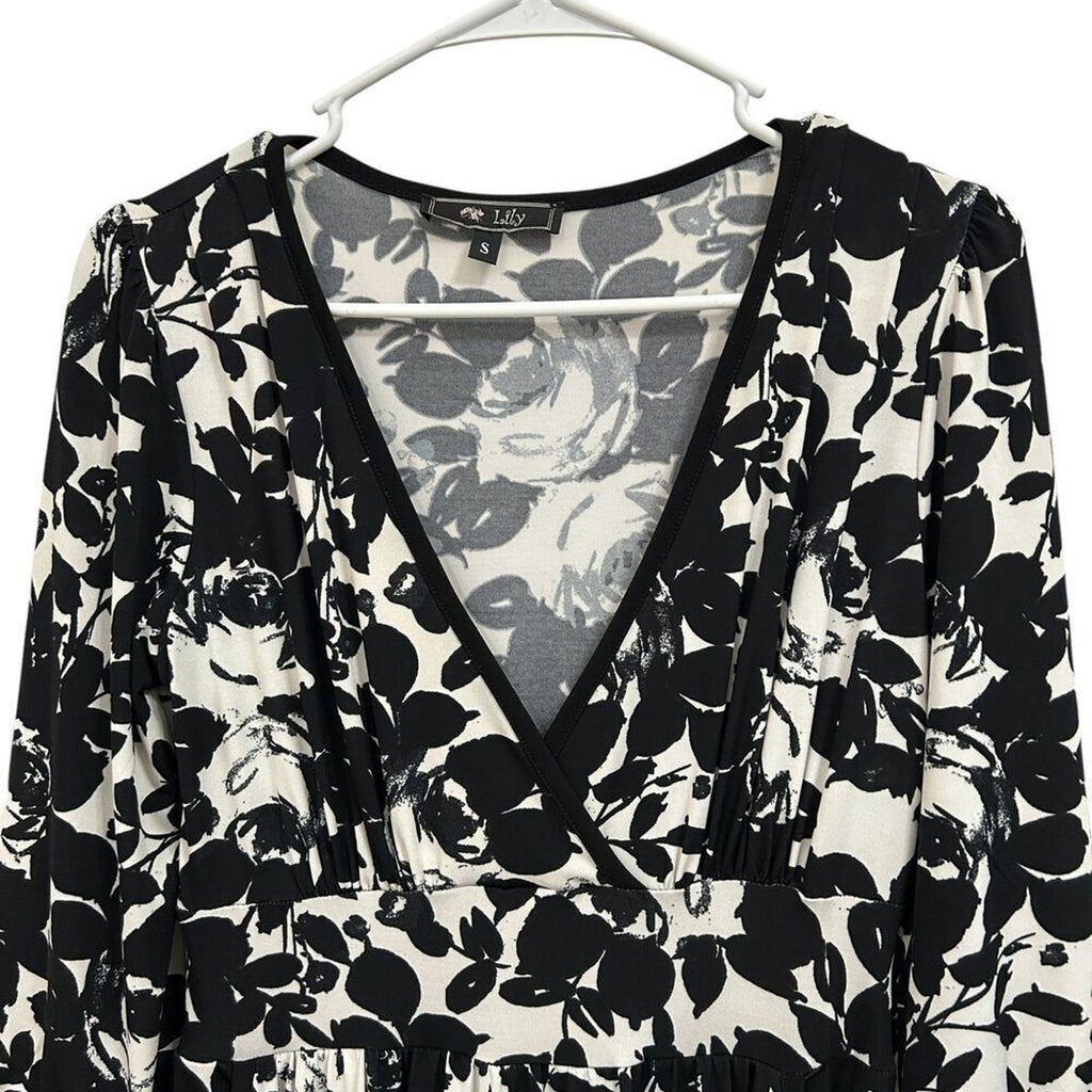 Lily Women’s Maxi Dress Size S Black White Floral Pattern Spring Summer