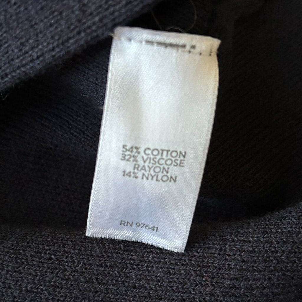 J.Jill Cardigan Pockets Sweater Cotton, Open Crew Neck Tight Knit Blue #017