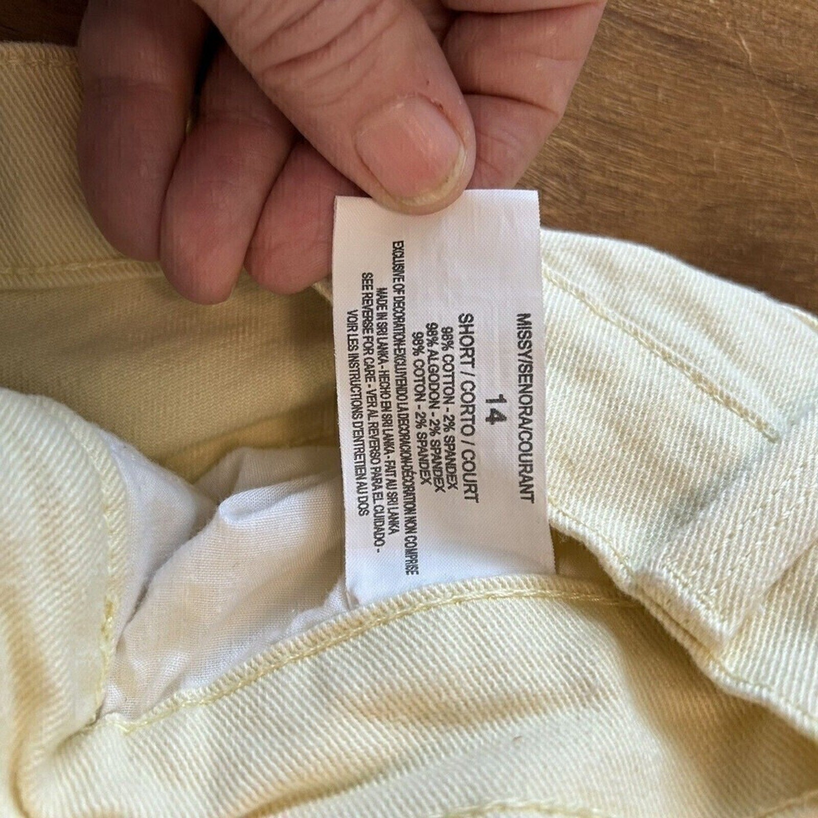 Gloria Vanderbilt High-Rise Jeans, Baby Yellow (not white), Size 14, #1115