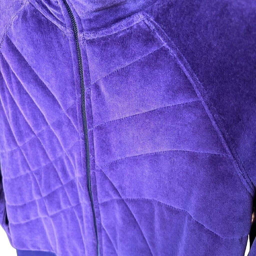 C.B. Casual Purple Women's Jacket Velvet Pattern Front, Size PM - #1132