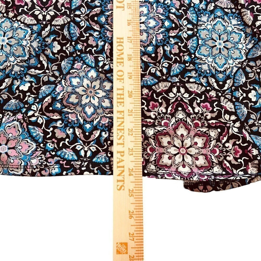 Croft & Barrow Classic Women's Casual Floral Tunic Shirt Sz. (L) 3/4 Sleeve