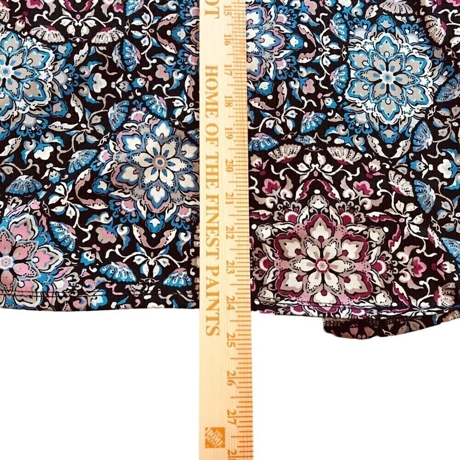 Croft & Barrow Classic Women's Casual Floral Tunic Shirt Sz. (L) 3/4 Sleeve