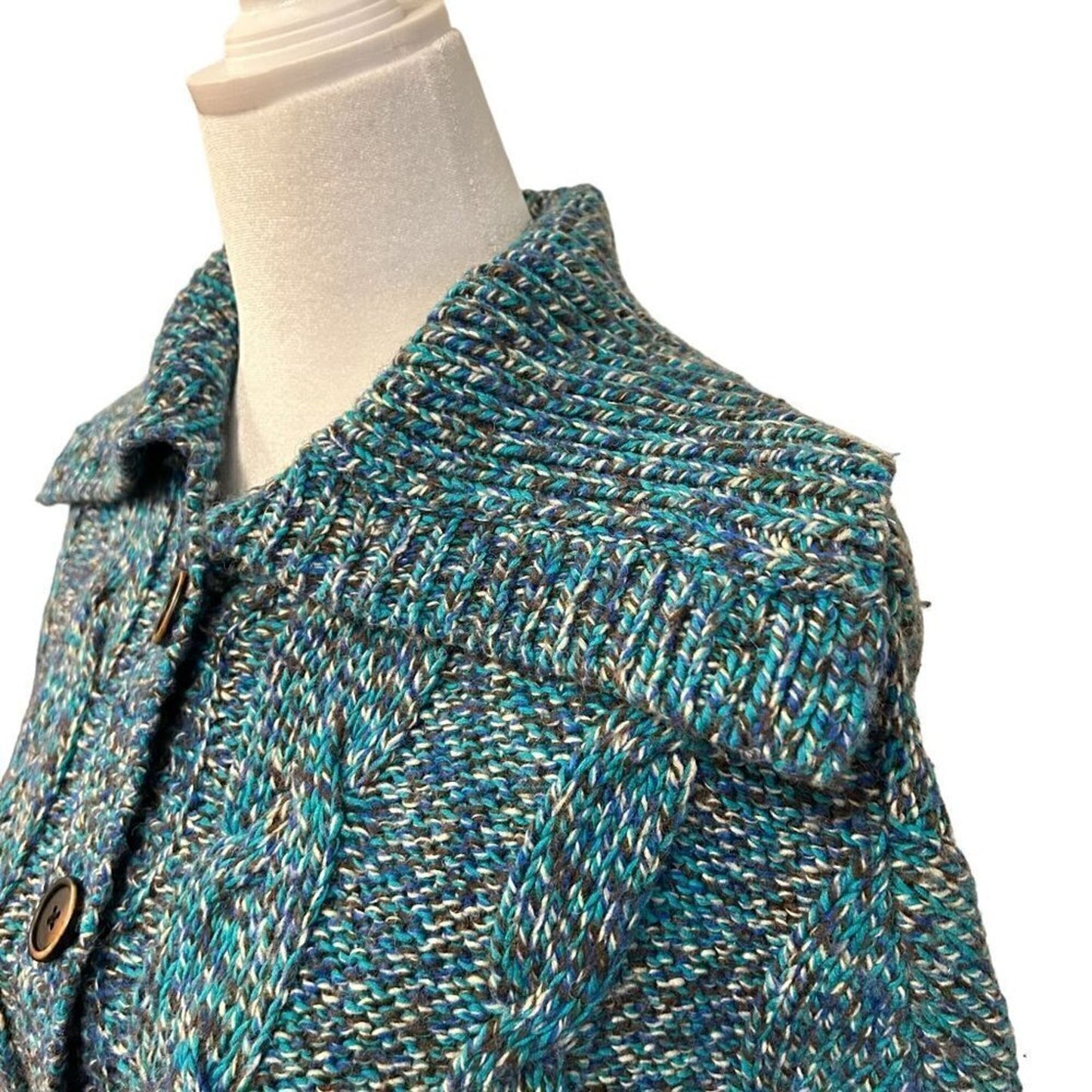 American Eagle Women’s Cable Knit Cardigan – Size ES/S, Bat-Wing Sleeves, Button-Up#BH