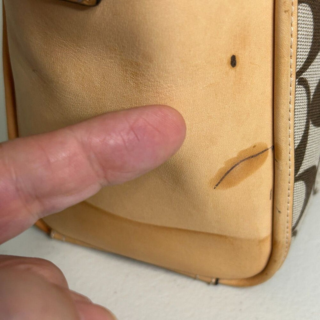 Coach Bleecker Khaki Cachet Bag Handbag / Purse Size See Description.