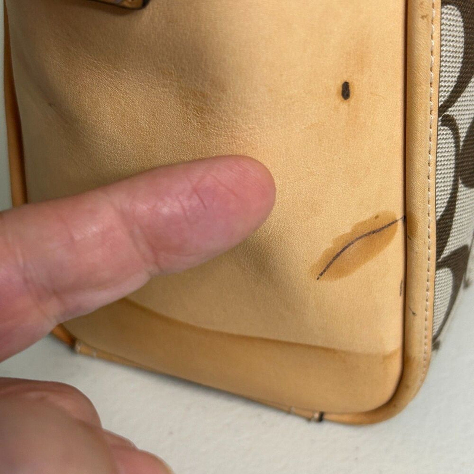 Coach Bleecker Khaki Cachet Bag Handbag / Purse Size See Description.