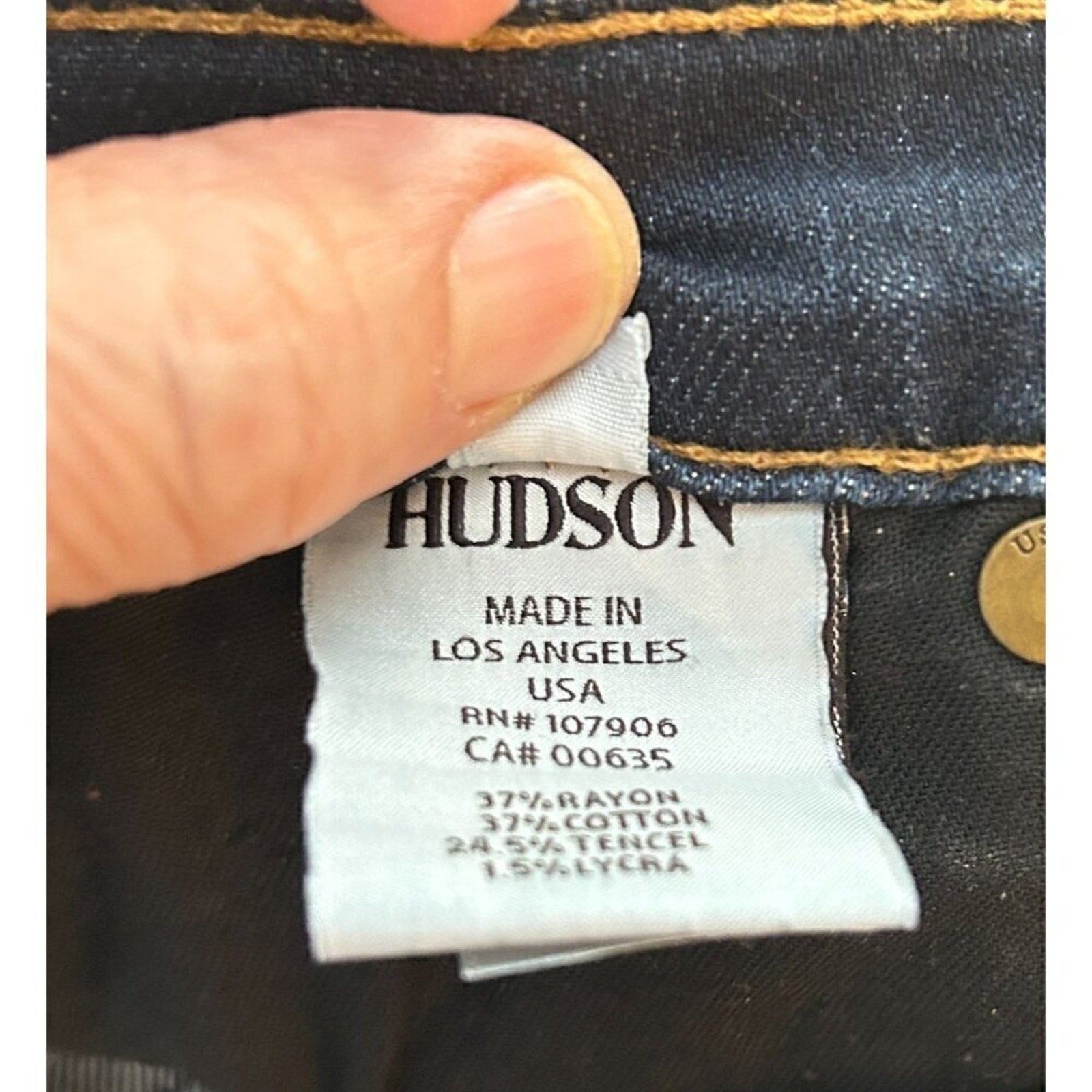 Hudson Women's Jeans Size 27 Mid-Rise Slim Legs Dark Wash Blue Stretch #J3-1566