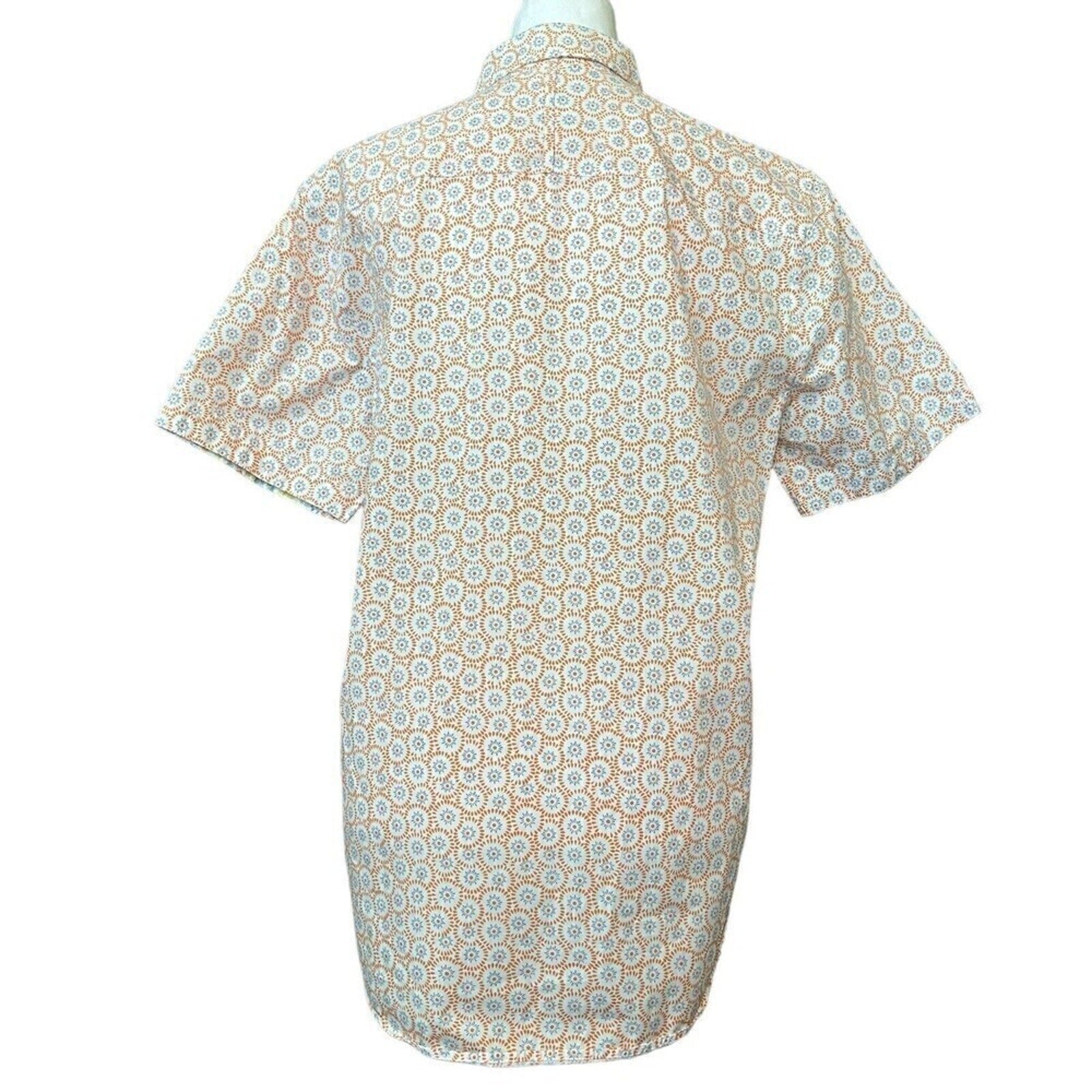 Johnston & Murphy Women's Blouse Short Sleeve White Orange Graphic Size (S) #J13