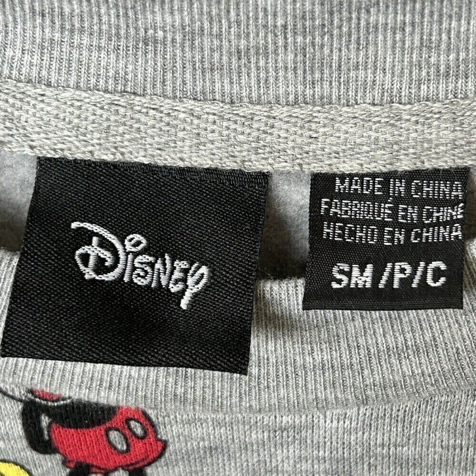 Disney Mickey Mouse All Over Grey Light Sweatshirt Size S/M Unisex #G1227