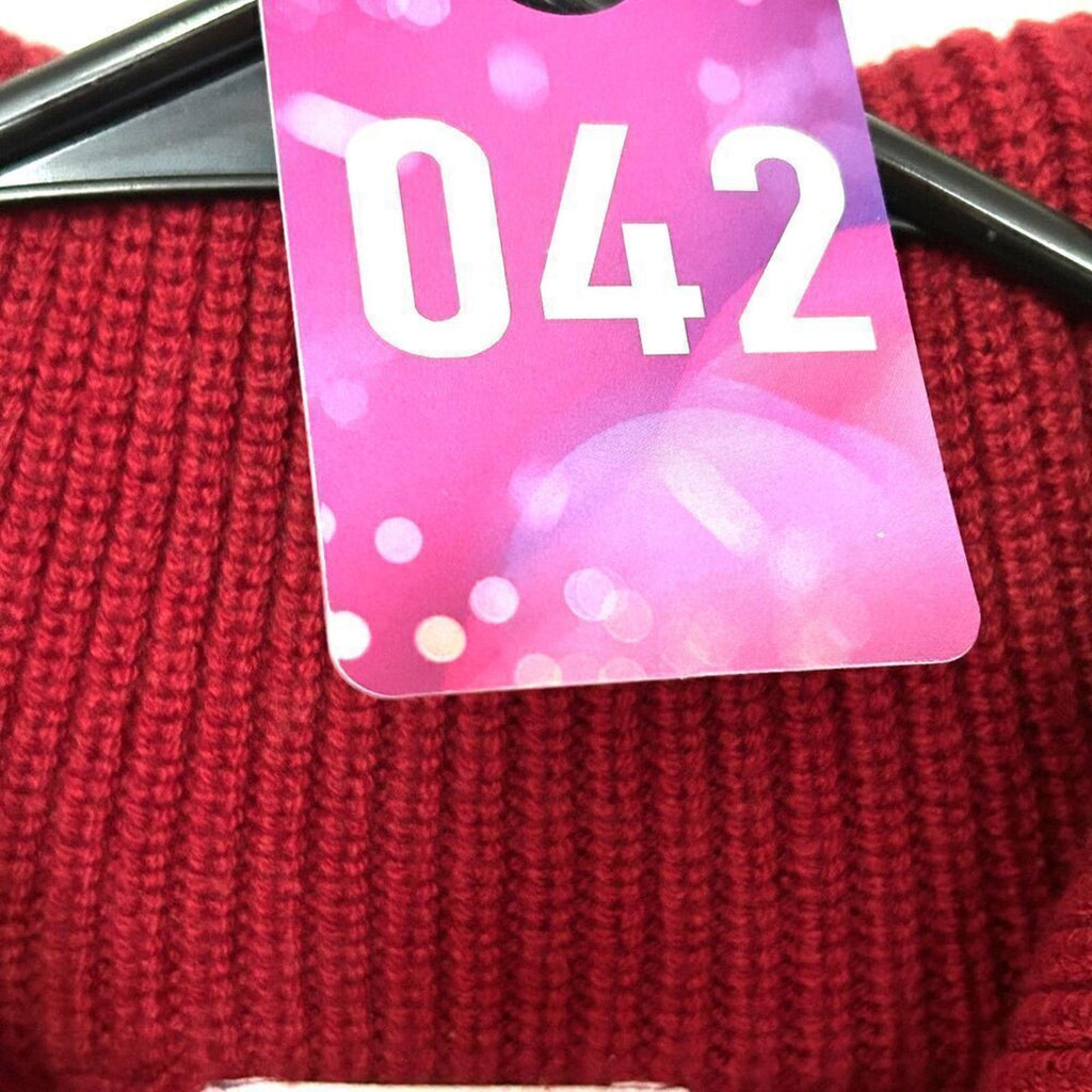 J.Jill Garnet Red Ribbed Knit Stretch Full Zip Sweater Jacket Sz. M,