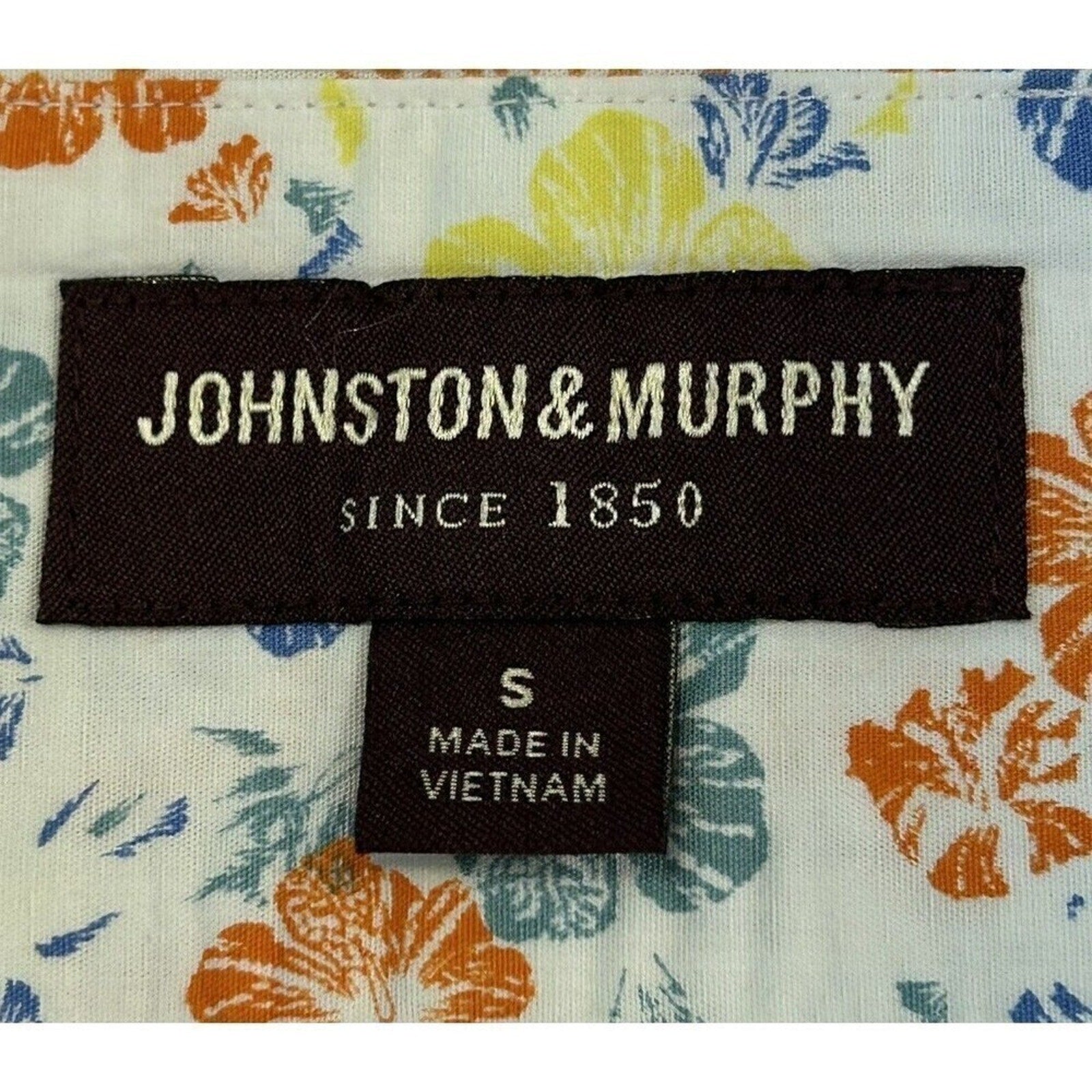 Johnston & Murphy Women's Blouse Short Sleeve White Orange Graphic Size (S) #J13