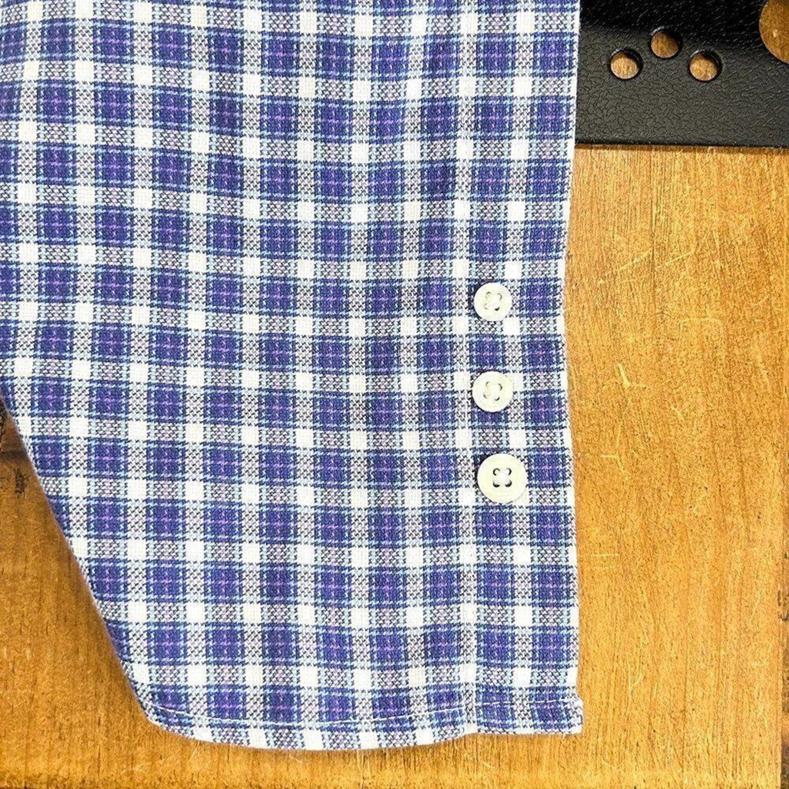 Tommy Hilfiger  Mens Shirt Size XL Blue White Button Up Long Sleeve Check #M1362