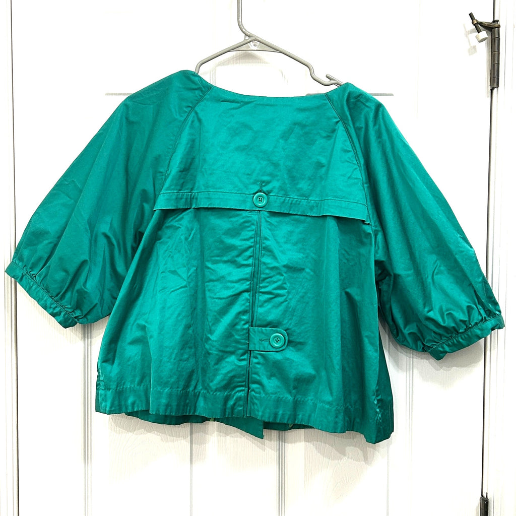 ELLE Womens Irish Green Crop Lite Weight, Jacket, Size XL 3/4, Sleeve