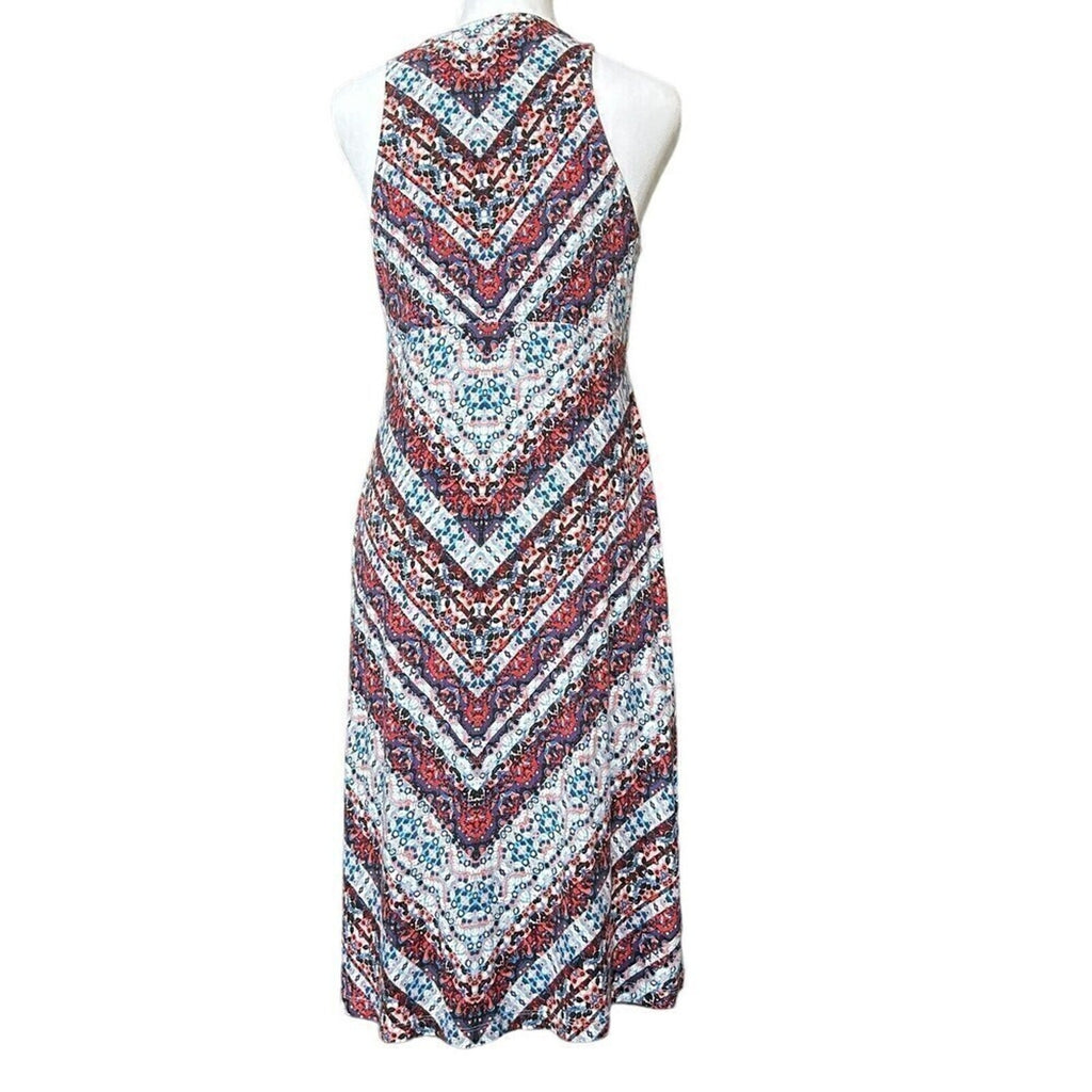 Athleta sleeveless stretchy A-line dress size M (8–10) geometric pattern #H1280