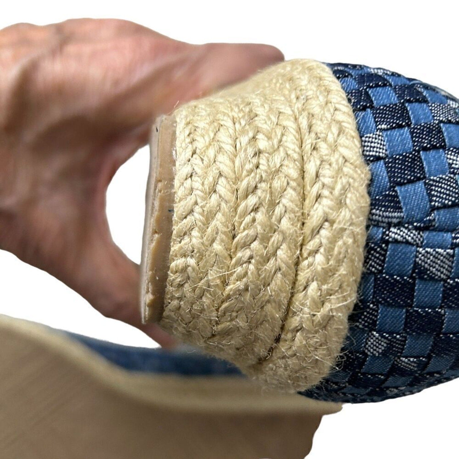 Beacon Women’s Jute-Wrapped Wedge Shoes — Blue, Size 10 Narrow (10N)