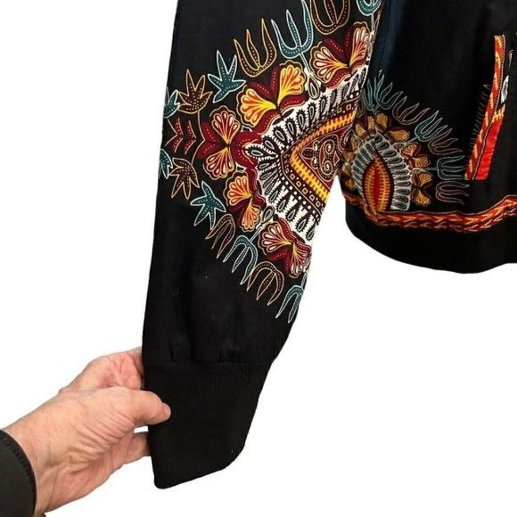 African Dashiki Women’s Jacket – Size XL, Long Sleeve Full-Zip, Breathable Dashiki Print, #SH