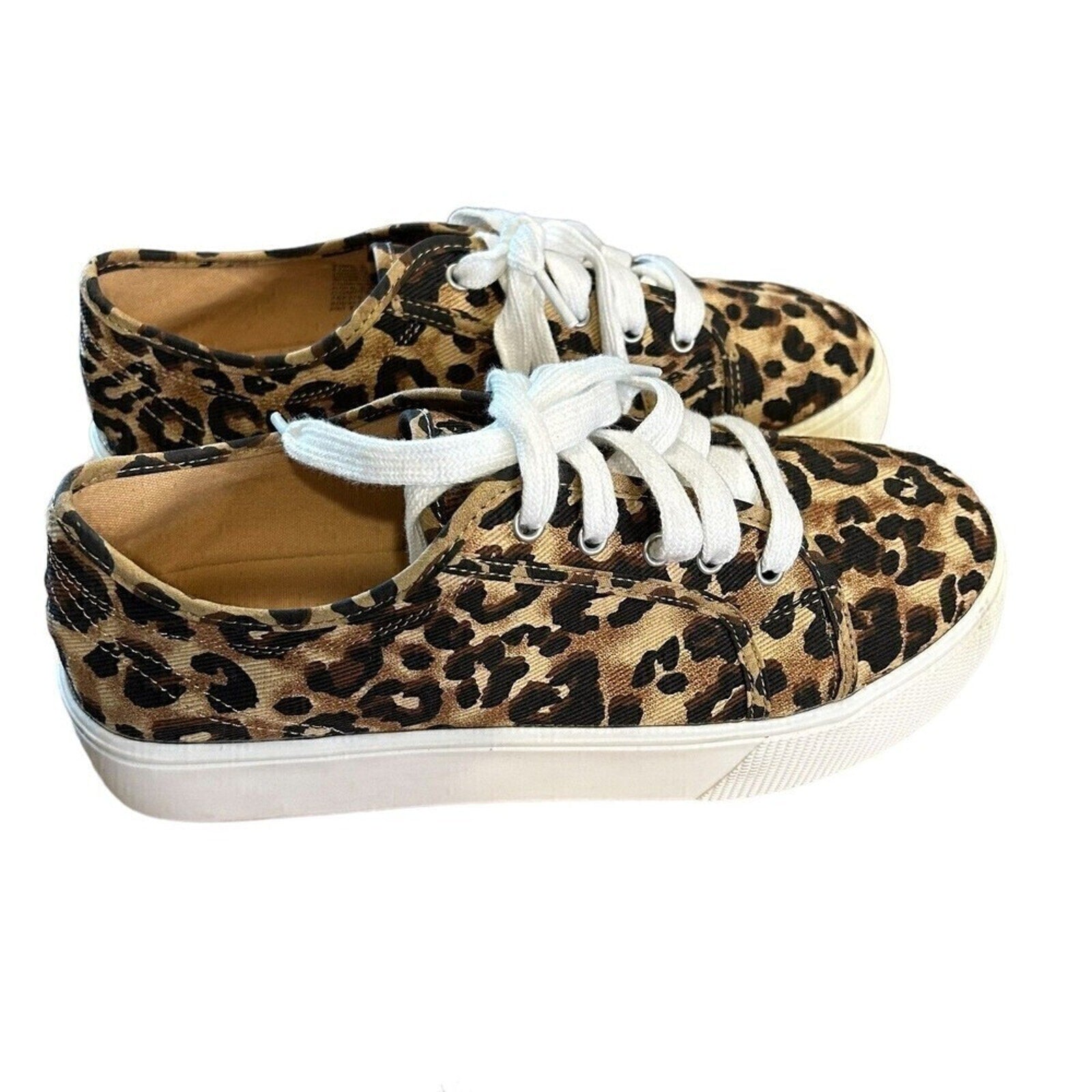 SO® Compelling Women's Platform Sneakers Leopard Sz.9M Memory Foam Insole #1191