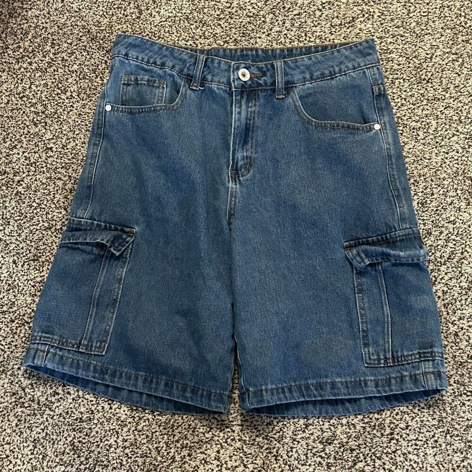 Jean Utility Shorts Size 36, 6 Pockets Unisex Relaxed Fit Legs Cargo