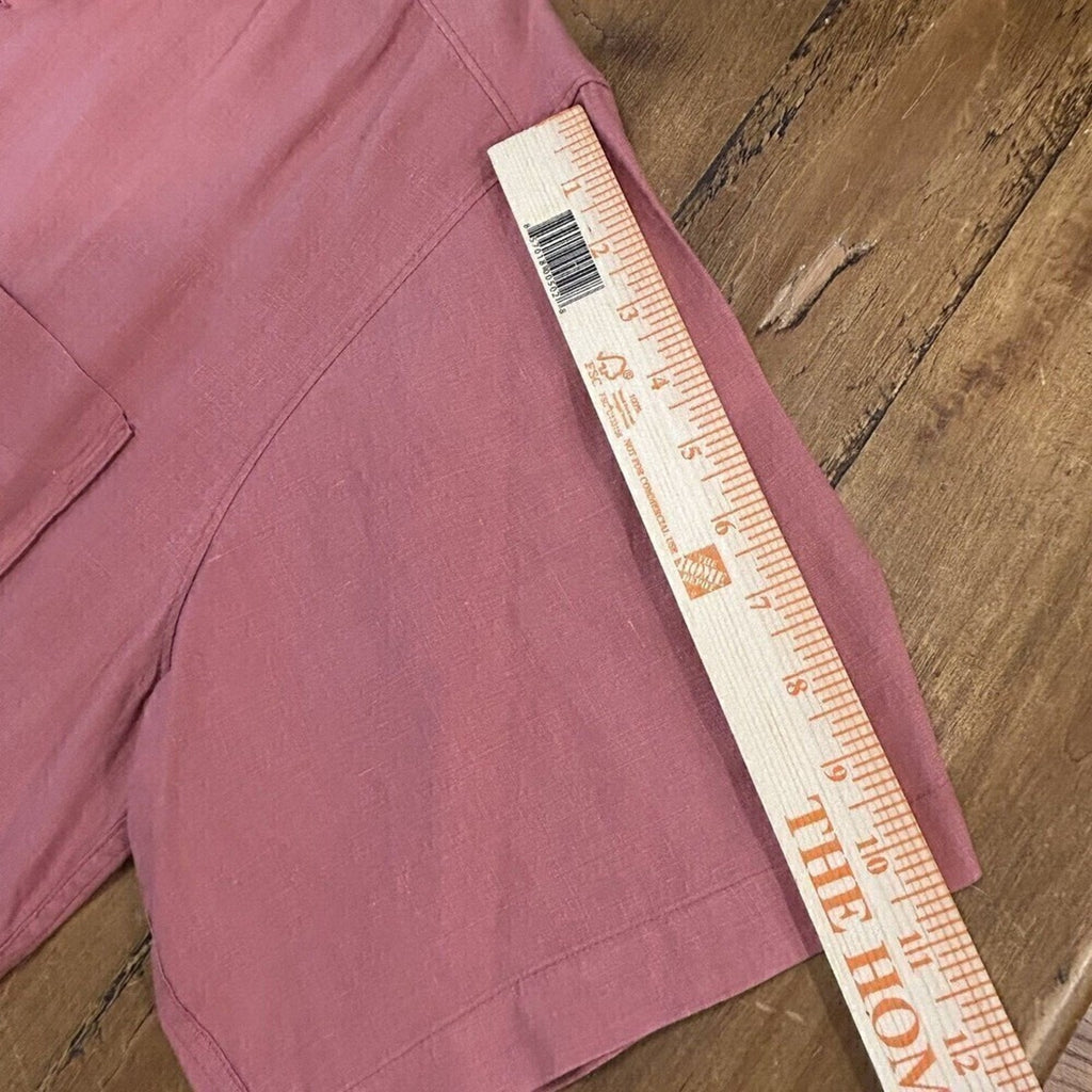 Barry Bricken Men's Short Sleeve Linen Shirt, Button Up Size Large Beachy #F1232