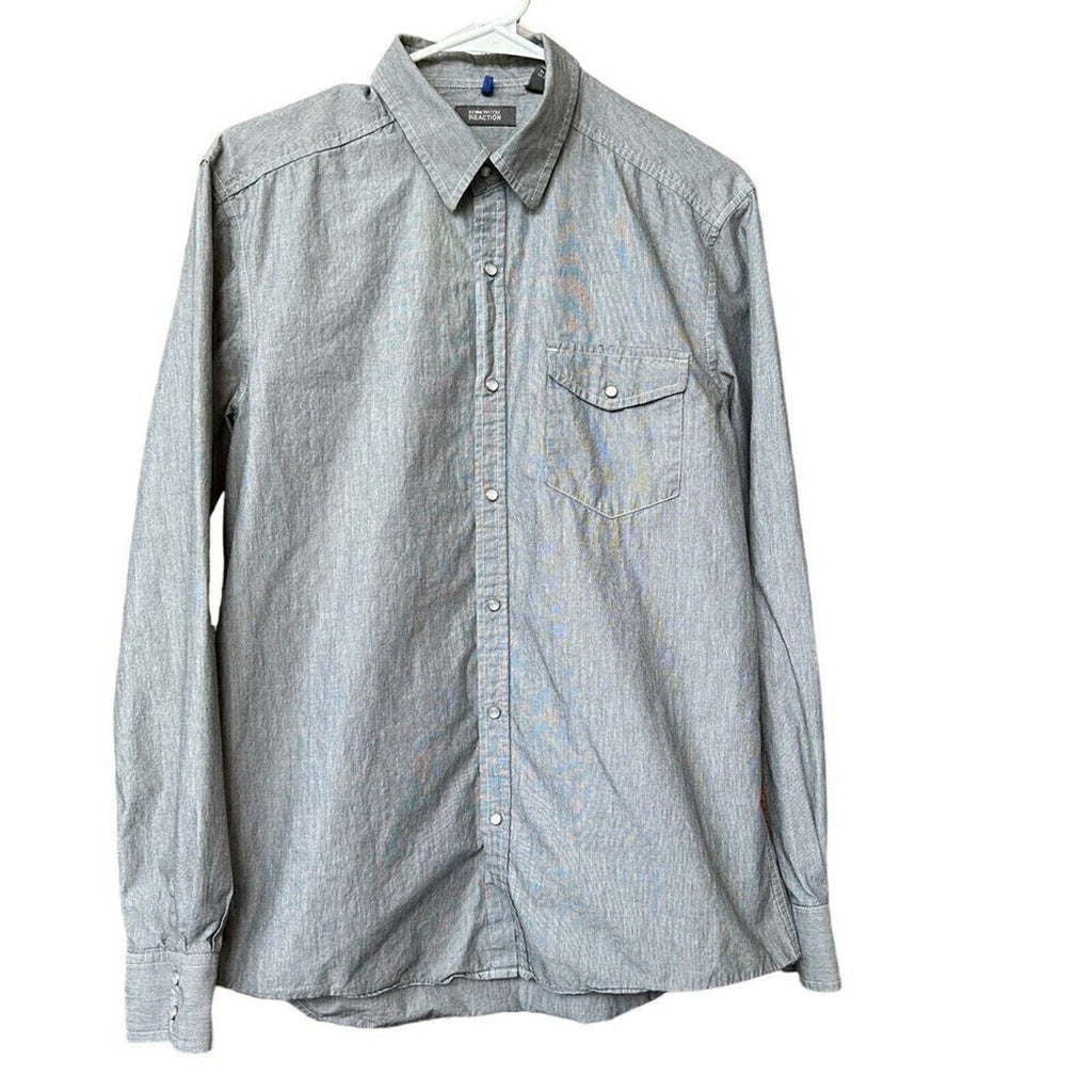 Kenneth Cole Pearl Snap Mens Western Button Up Shirt Size (M) Med. #G1251