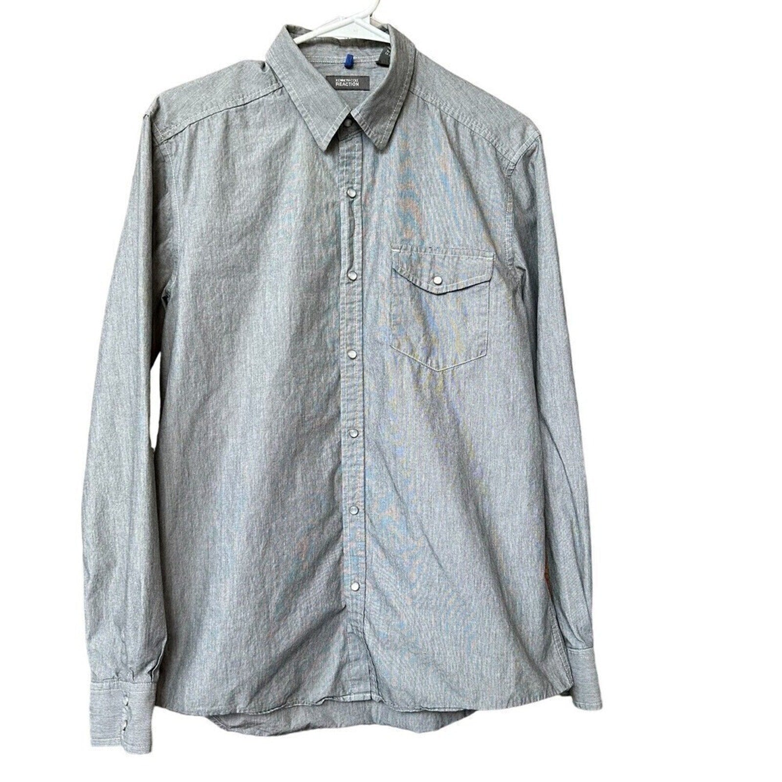 Kenneth Cole Pearl Snap Mens Western Button Up Shirt Size (M) Med. #G1251