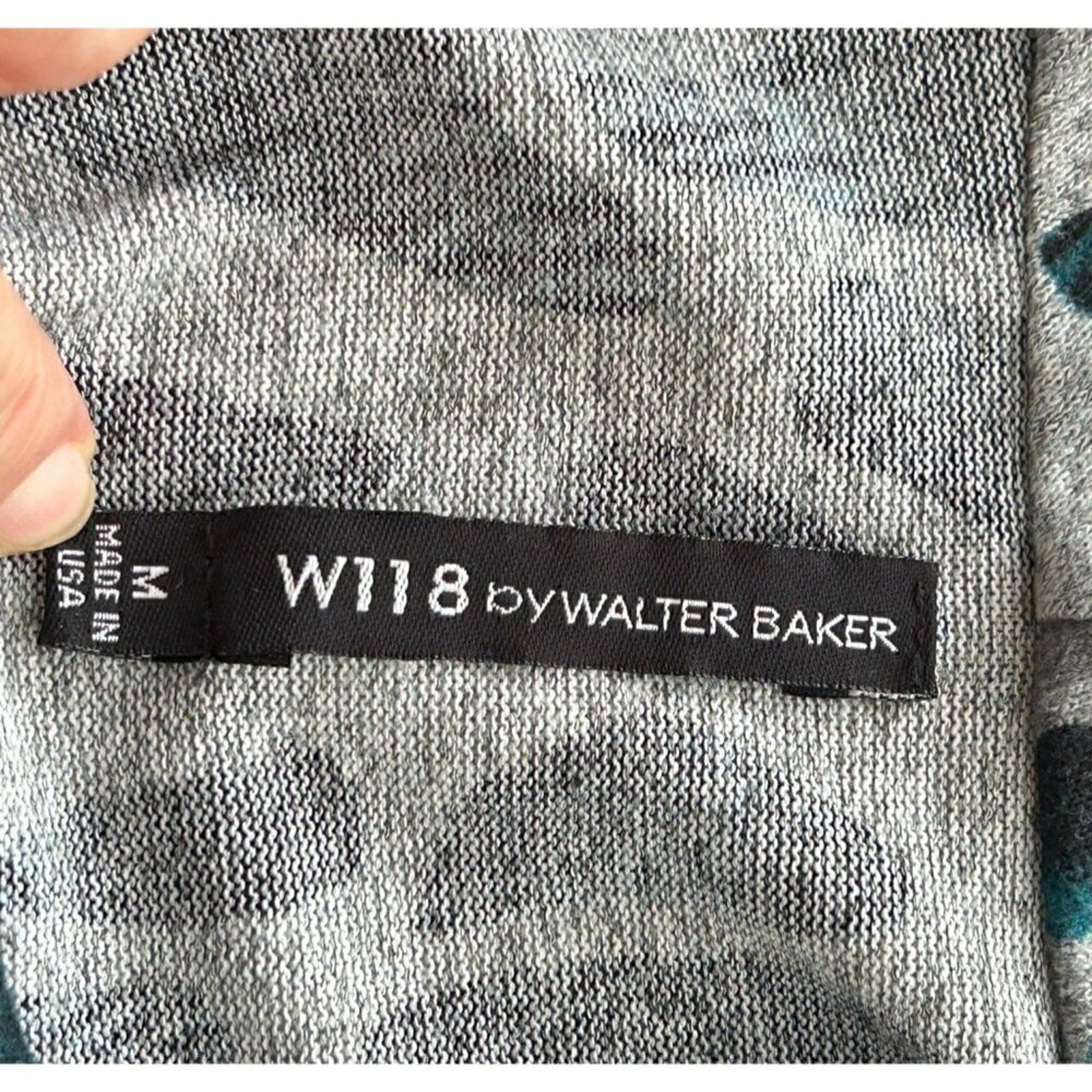 118 by Walter Baker Women’s Dress – Size Medium, Black & Grey Animal Print, Soft Flowing Fabric