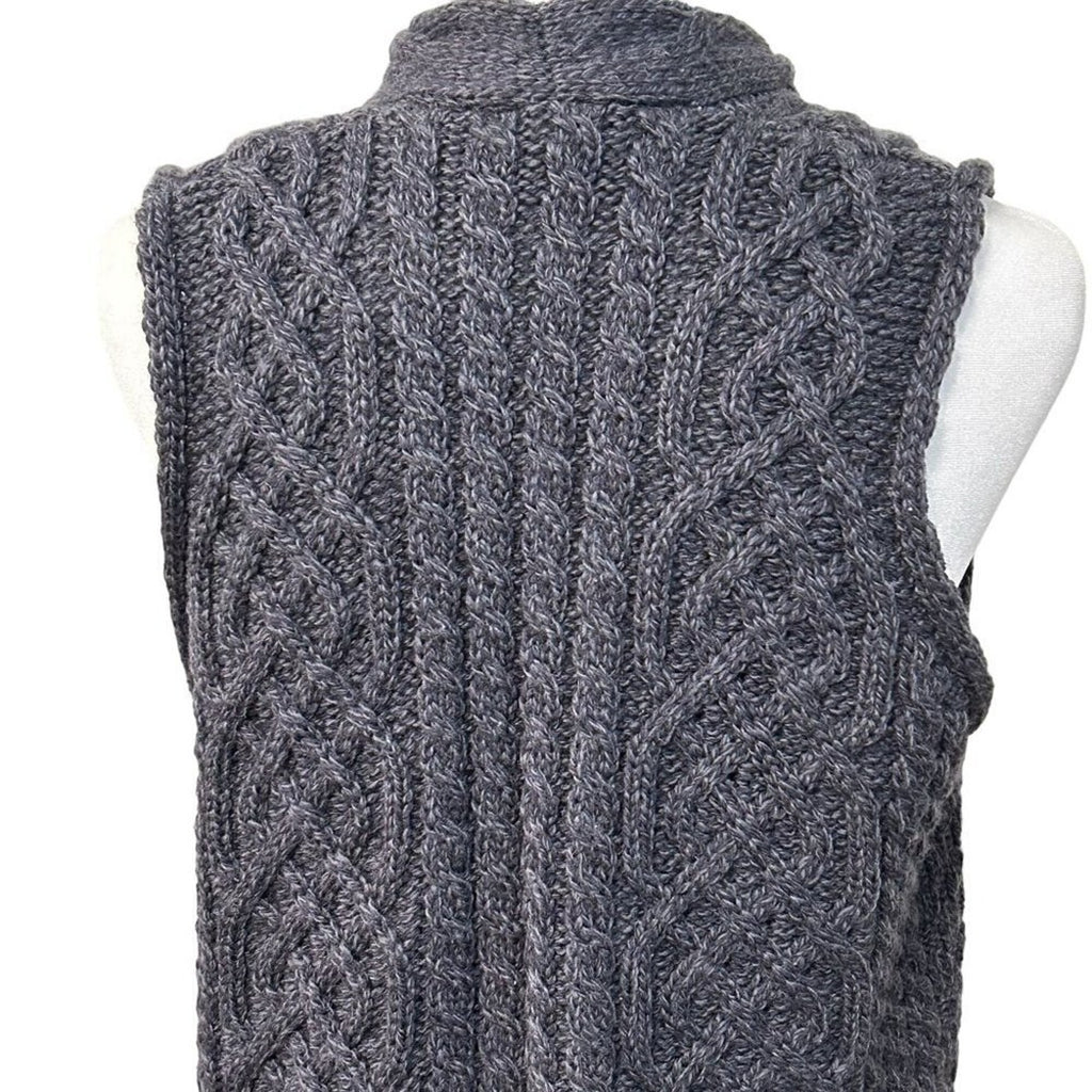 Carraig Donn Womens Size (S) Sweater Vest 100% Merino Wool Cable Knit #N1432