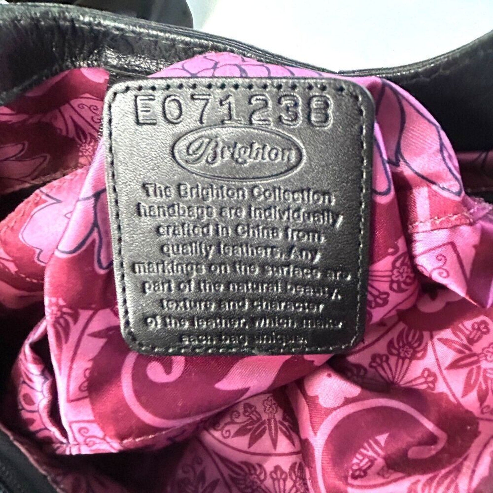 Brighton Masterpiece Leather Black Florencia Embroidered Floral Purse Bag