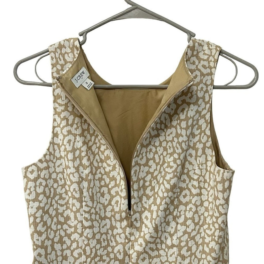 J.Crew basketweave leopard sheath dress size 2 #BH