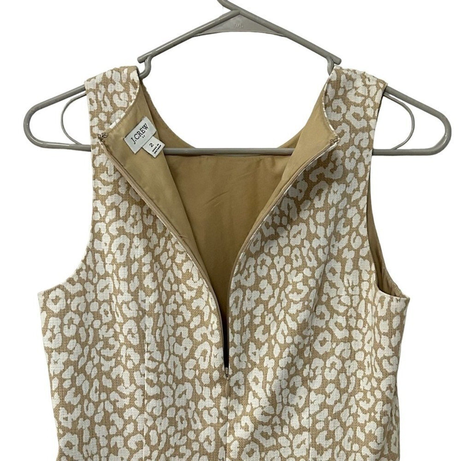 J.Crew basketweave leopard sheath dress size 2 #BH