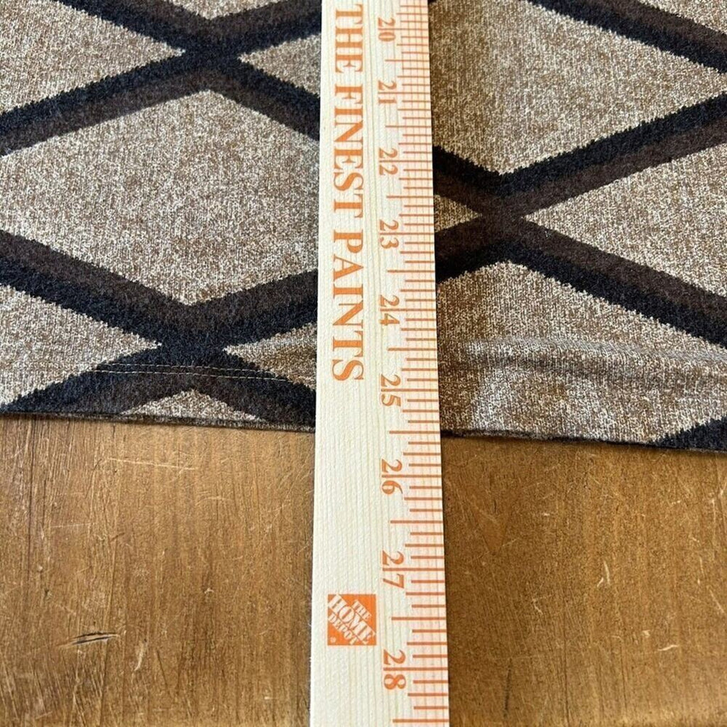 Lauren - Ralph Lauren Blouse Women's Size (L), Brown Geometric, 3/4 Sleeve #1109