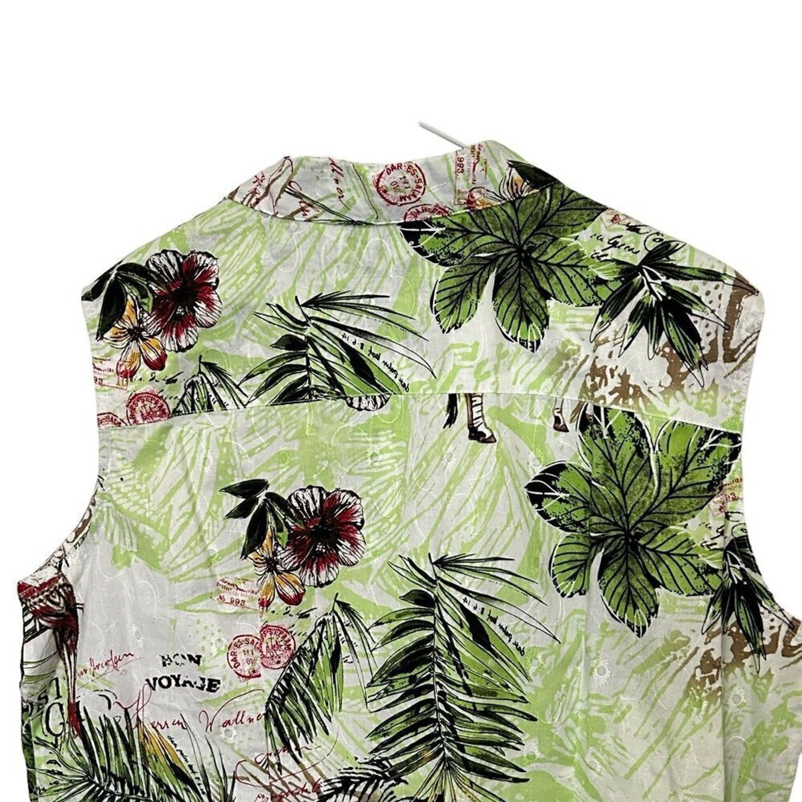 Alia Women’s Sleeveless Blouse Size 18 – Island Travel Top #B1497