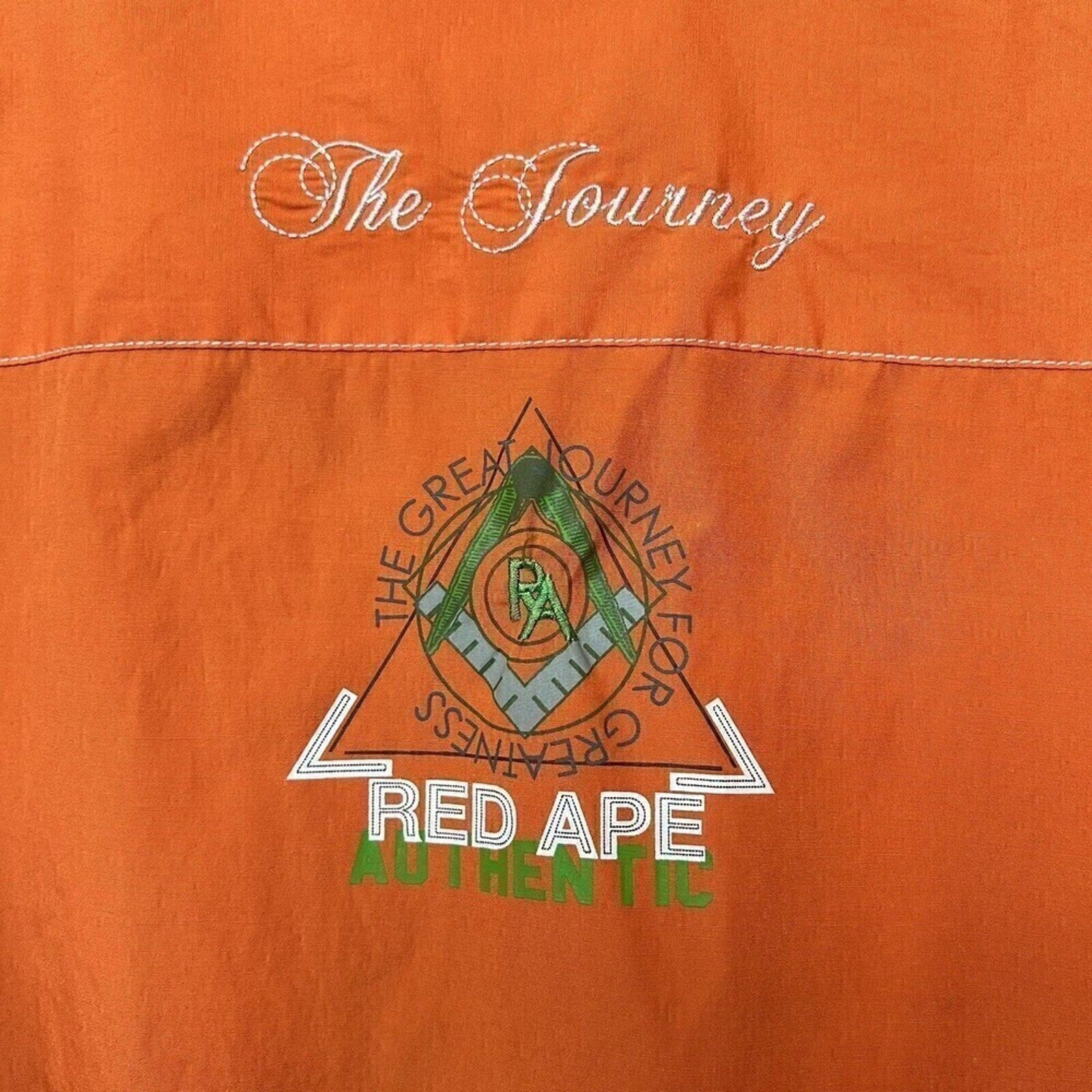 Red Ape Rare, Men's Corp. Shirt, Sz. 2X, Long Sleeve, Orange, Embroidery Logo