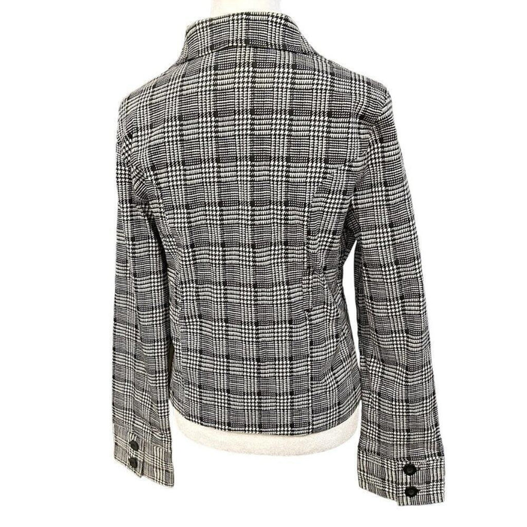 Trend Set Women's Stretch Originals Houndstooth Design Short Jacket Sz. (L) #BH