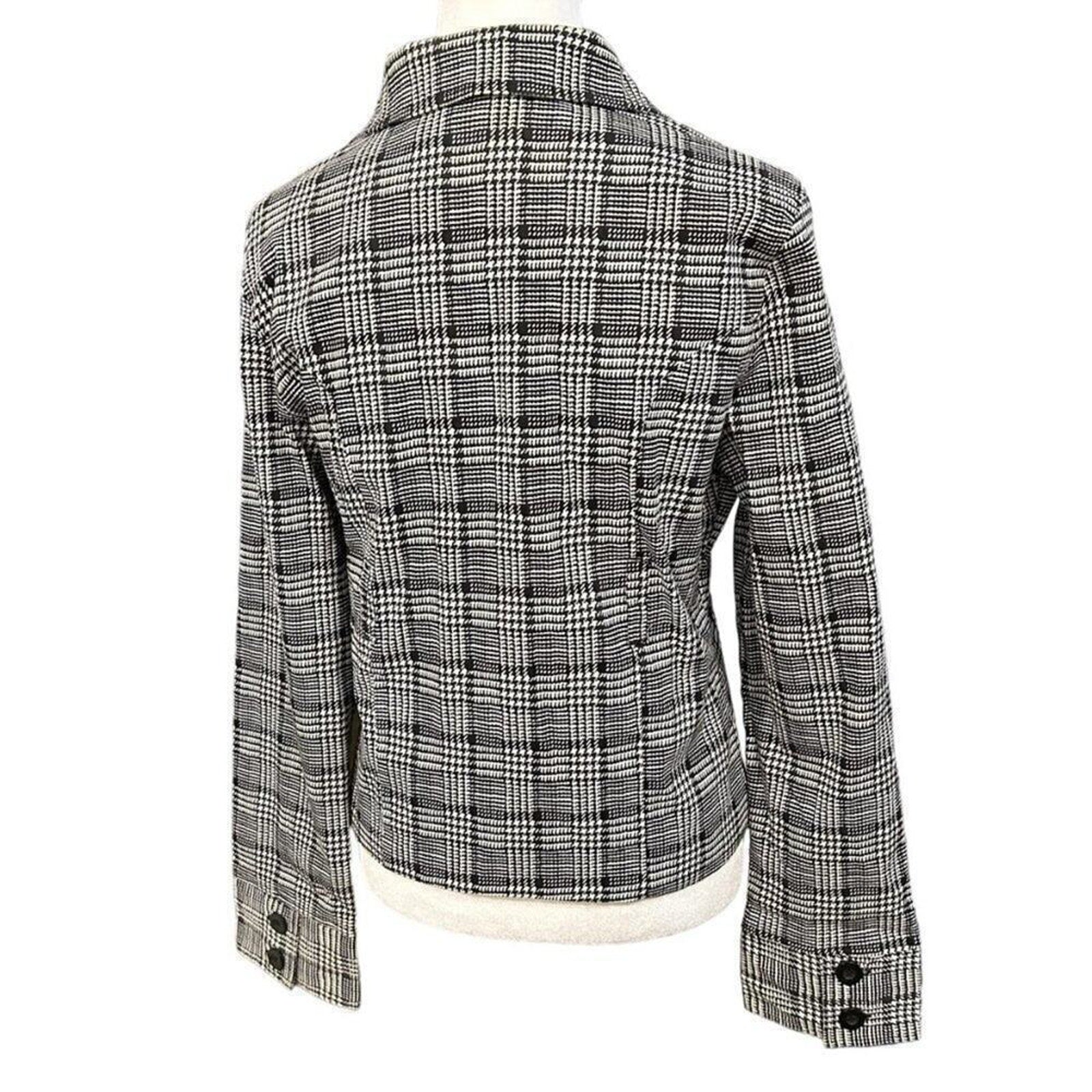 Trend Set Women's Stretch Originals Houndstooth Design Short Jacket Sz. (L) #BH