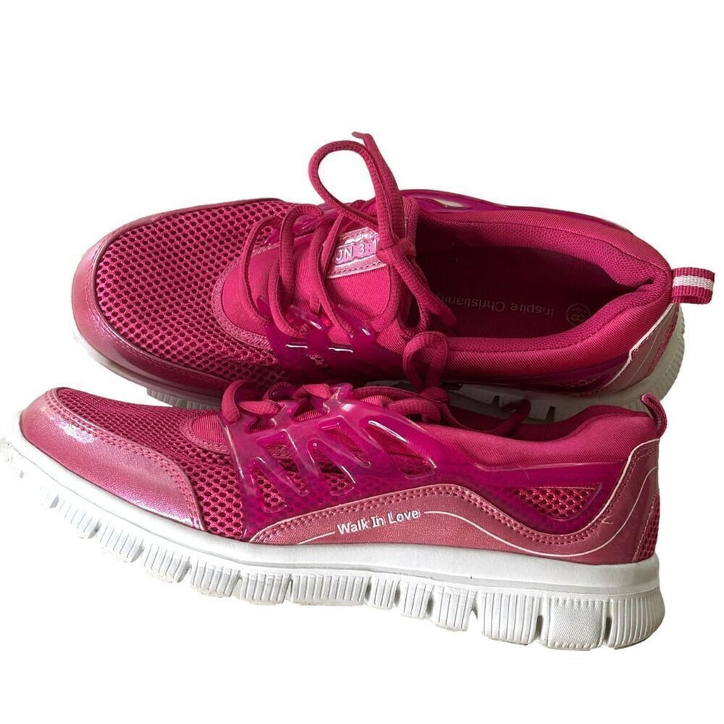 Women's Running Casual Sneakers Pink Inspired By Christianity Size 8.5 #S2