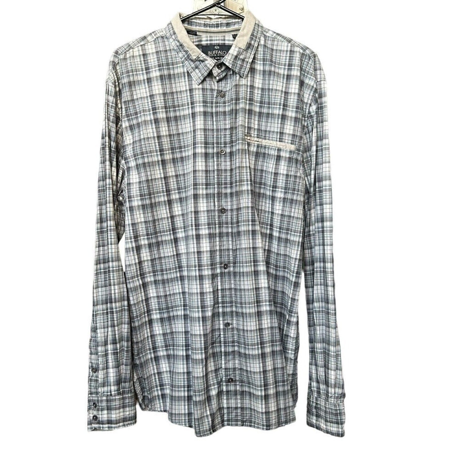 Buffalo David Bitton Men's Button Up Plaid Shirt Size XL Slim Fit #H1309
