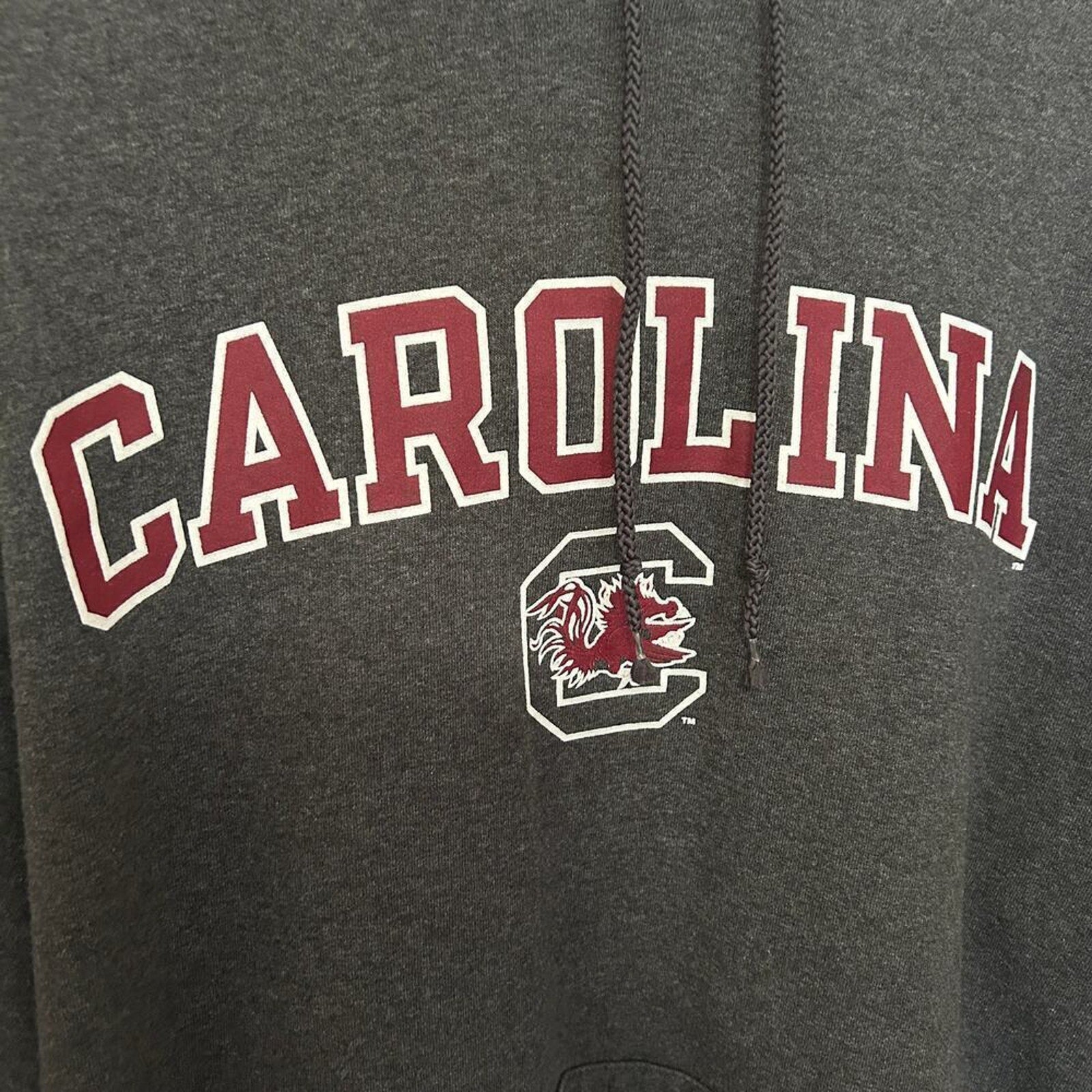 Champion Carolina Fleece Pullover Hoodie Sweatshirt Sz. L Gray Football