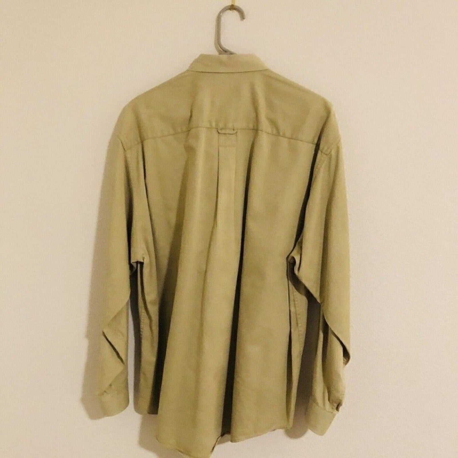 Eddie Bauer 100% cotton khaki tan Oxford button‑down shirt size M